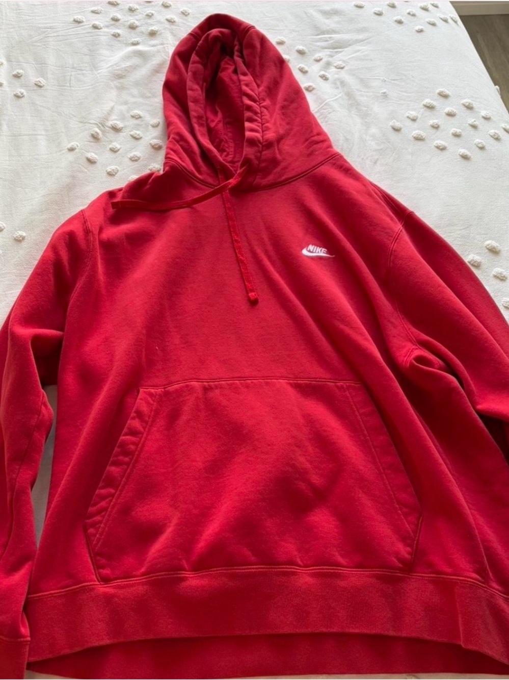 Nike Red Pullover Hoodie with White Logo